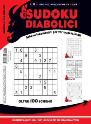 Solo Sudoku Diabolici - Agosto-Ottobre 2026