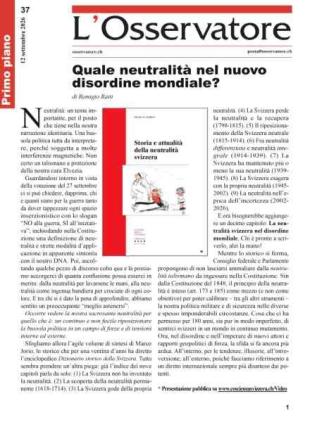 L'Osservatore - 12 Settembre 2026