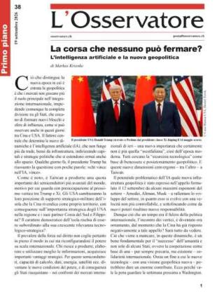 L'Osservatore - 19 Settembre 2026