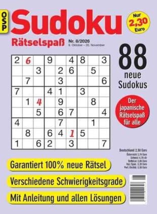Sudoku Ratselspass - Nr 8 2026